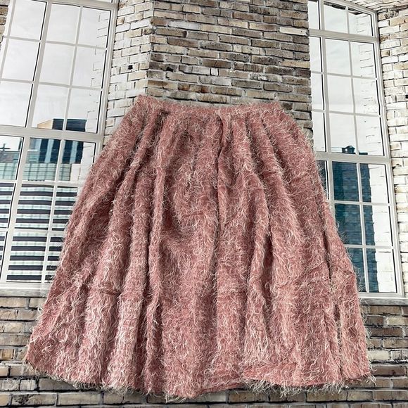 NWT Women’s Chaiken & Capone Pink & White Viscose Silk Stylish Skirt (6) GI17 - Picture 1 of 12